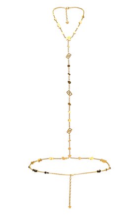Женское нательная цепочка VERSACE черного цвета по цене 199500 руб., арт. DGVH566/DJMX | Фото 2 Женское нательная цепочка VERSACE черного цвета, арт. DGVH566/DJMX | Фото 2