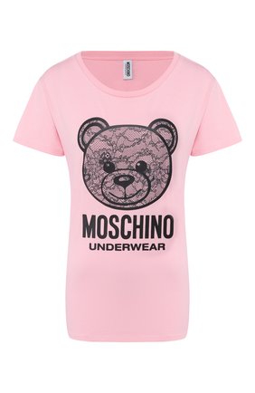 Женская хлопковая футболка MOSCHINO UNDERWEAR WOMAN розового цвета по цене 9950 руб., арт. A1913/9019 | Фото 1 Женская хлопковая футболка MOSCHINO UNDERWEAR WOMAN розового цвета, арт. A1913/9019 | Фото 1