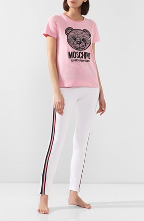 Женская хлопковая футболка MOSCHINO UNDERWEAR WOMAN розового цвета по цене 9950 руб., арт. A1913/9019 | Фото 2 Женская хлопковая футболка MOSCHINO UNDERWEAR WOMAN розового цвета, арт. A1913/9019 | Фото 2