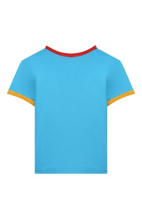 Детская хлопковая футболка DOLCE & GABBANA голубого цвета по цене 10450 руб., арт. L4JTBD/G7V00/8-14 | Фото 2 Детская хлопковая футболка DOLCE & GABBANA голубого цвета, арт. L4JTBD/G7V00/8-14 | Фото 2