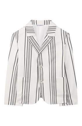 Детский хлопковый пиджак DOLCE & GABBANA белого цвета по цене 28450 руб., арт. L41E74/FSFKN/8-14 | Фото 1 Детский хлопковый пиджак DOLCE & GABBANA белого цвета, арт. L41E74/FSFKN/8-14 | Фото 1
