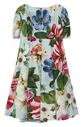 Детское платье DOLCE & GABBANA голубого цвета по цене 66050 руб., арт. L52DE7/FSRMJ/2-6 | Фото 2 Детское платье DOLCE & GABBANA голубого цвета, арт. L52DE7/FSRMJ/2-6 | Фото 2 (Материал подклада: Вискоза; Материал внешний: Вискоза; Девочки Кросс-КТ: Платье-одежда; Случай: Повседневный; Рукава: Короткие; Ростовка одежда: 2 года | 92 см, 3 года | 98 см, 4 года | 104 см, 5 лет | 110 см, 6 лет | 116 см)