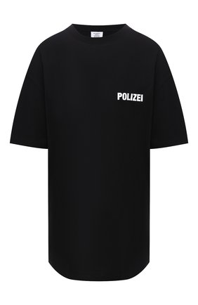 Женская хлопковая футболка VETEMENTS черного цвета по цене 27300 руб., арт. UAH21TR511 1600/W | Фото 1 Женская хлопковая футболка VETEMENTS черного цвета, арт. UAH21TR511 1600/W | Фото 1