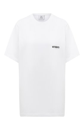 Женская хлопковая футболка VETEMENTS белого цвета по цене 23600 руб., арт. UAH21TR501 1600/W | Фото 1 Женская хлопковая футболка VETEMENTS белого цвета, арт. UAH21TR501 1600/W | Фото 1