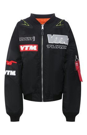 Женский бомбер VETEMENTS черного цвета по цене 149500 руб., арт. UAH21JA930 1307/W | Фото 1 Женский бомбер VETEMENTS черного цвета, арт. UAH21JA930 1307/W | Фото 1