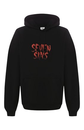 Мужской хлопковое худи VETEMENTS черного цвета по цене 78250 руб., арт. UAH21TR539 1601/M | Фото 1 Мужской хлопковое худи VETEMENTS черного цвета, арт. UAH21TR539 1601/M | Фото 1