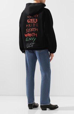 Мужской хлопковое худи VETEMENTS черного цвета по цене 78250 руб., арт. UAH21TR539 1601/M | Фото 2 Мужской хлопковое худи VETEMENTS черного цвета, арт. UAH21TR539 1601/M | Фото 2
