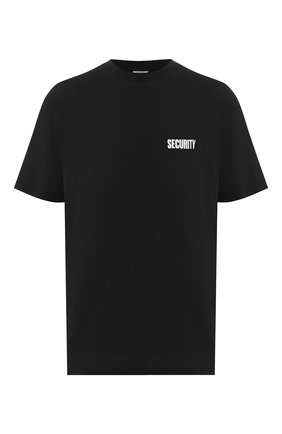 Мужская хлопковая футболка VETEMENTS черного цвета по цене 27300 руб., арт. UAH21TR510 1600/M | Фото 1 Мужская хлопковая футболка VETEMENTS черного цвета, арт. UAH21TR510 1600/M | Фото 1