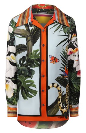 Женская шелковая рубашка DOLCE & GABBANA голубого цвета по цене 87550 руб., арт. F5N12T/GDV25 | Фото 1 Женская шелковая рубашка DOLCE & GABBANA голубого цвета, арт. F5N12T/GDV25 | Фото 1