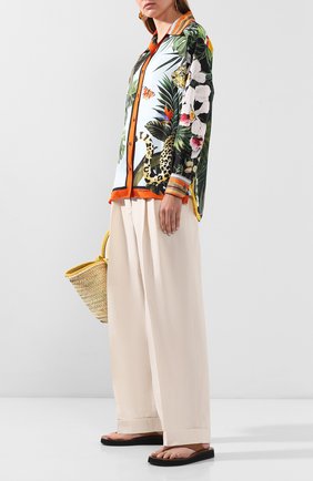 Женская шелковая рубашка DOLCE & GABBANA голубого цвета по цене 87550 руб., арт. F5N12T/GDV25 | Фото 2 Женская шелковая рубашка DOLCE & GABBANA голубого цвета, арт. F5N12T/GDV25 | Фото 2