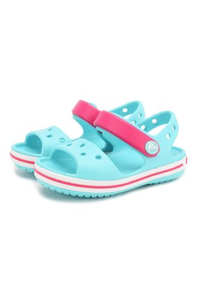 Детские босоножки crocband CROCS зеленого цвета по цене 2500 руб., арт. 12856-4FV | Фото 1 Детские босоножки crocband CROCS зеленого цвета, арт. 12856-4FV | Фото 1