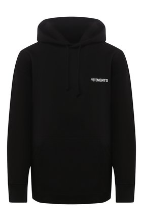 Мужской хлопковое худи VETEMENTS черного цвета по цене 52150 руб., арт. UAH21TR535 1601/M | Фото 1 Мужской хлопковое худи VETEMENTS черного цвета, арт. UAH21TR535 1601/M | Фото 1