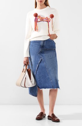 Женский свитер loewe x paula's ibiza LOEWE кремвого цвета по цене 82450 руб., арт. S616333X22 | Фото 2 Женский свитер loewe x paula's ibiza LOEWE кремвого цвета, арт. S616333X22 | Фото 2 (Длина (для топов): Стандартные; Материал внешний: Хлопок; Рукава: Длинные; Женское Кросс-КТ: Свитер-одежда)