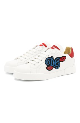 Женские кожаные кеды portofino DOLCE & GABBANA красного цвета по цене 38100 руб., арт. CK1563/AW077 | Фото 1 Женские кожаные кеды portofino DOLCE & GABBANA красного цвета, арт. CK1563/AW077 | Фото 1