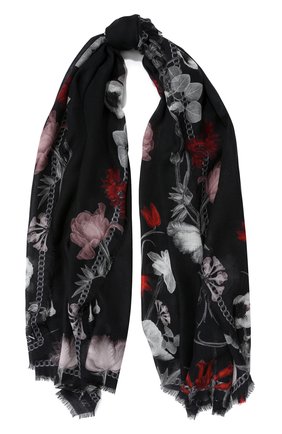 Женская шаль ALEXANDER MCQUEEN черного цвета по цене 41250 руб., арт. 631328/3A34Q | Фото 1 Женская шаль ALEXANDER MCQUEEN черного цвета, арт. 631328/3A34Q | Фото 1