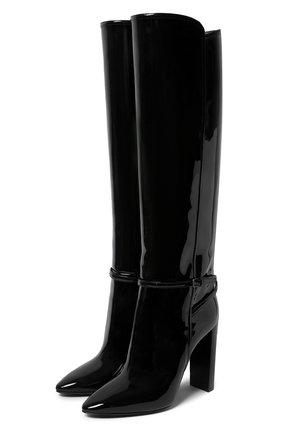 Женские кожаные сапоги SAINT LAURENT черного цвета по цене 119500 руб., арт. 633727/1TV00 | Фото 1 Женские кожаные сапоги SAINT LAURENT черного цвета, арт. 633727/1TV00 | Фото 1