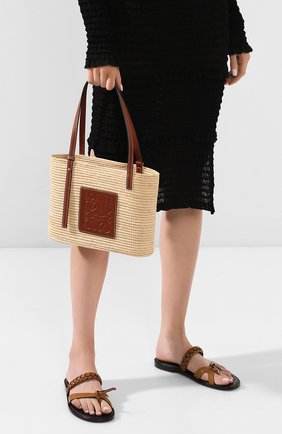 Женский сумка square basket small loewe x paula's ibiza LOEWE бежевого цвета по цене 41300 руб., арт. A223099X02 | Фото 2 Женский сумка square basket small loewe x paula's ibiza LOEWE бежевого цвета, арт. A223099X02 | Фото 2