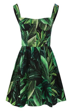 Женское хлопковое платье DOLCE & GABBANA зеленого цвета по цене 99500 руб., арт. F6J1NT/HS5HE | Фото 1 Женское хлопковое платье DOLCE & GABBANA зеленого цвета, арт. F6J1NT/HS5HE | Фото 1