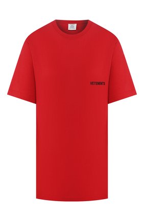 Женская хлопковая футболка VETEMENTS красного цвета по цене 24600 руб., арт. UAH21TR501 1600/W | Фото 1 Женская хлопковая футболка VETEMENTS красного цвета, арт. UAH21TR501 1600/W | Фото 1