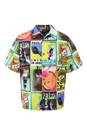 Мужская хлопковая рубашка loewe x paula's ibiza LOEWE разноцветного цвета, арт. H616337X03 | Фото 1 (Материал внешний: Хлопок; Длина (для топов): Стандартные; Рукава: Короткие; Мужское Кросс-КТ: Рубашка-одежда; Принт: С принтом; Случай: Повседневный; Воротник: Отложной)