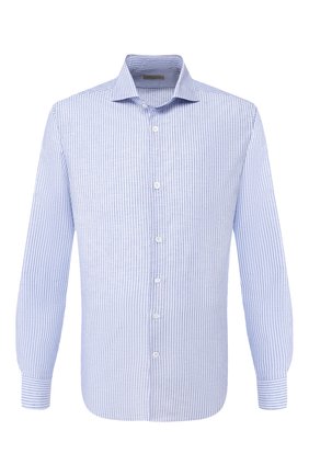 Мужская сорочка из хлопка и льна CORNELIANI синего цвета по цене 22200 руб., арт. 85P002-0111616/00 | Фото 1 Мужская сорочка из хлопка и льна CORNELIANI синего цвета, арт. 85P002-0111616/00 | Фото 1