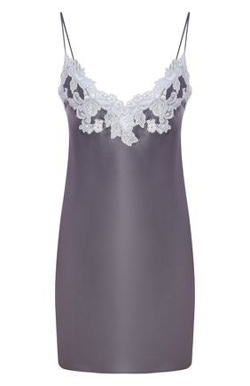 Женская шелковая сорочка LA PERLA серого цвета по цене 42650 руб., арт. 0019227/W218 | Фото 1 Женская шелковая сорочка LA PERLA серого цвета, арт. 0019227/W218 | Фото 1