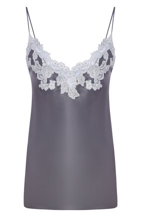 Женская шелковая майка LA PERLA серого цвета по цене 48650 руб., арт. 0019225/W218 | Фото 1 Женская шелковая майка LA PERLA серого цвета, арт. 0019225/W218 | Фото 1