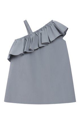 Детский хлопковый топ BRUNELLO CUCINELLI голубого цвета по цене 26700 руб., арт. BH127T007B | Фото 2 Детский хлопковый топ BRUNELLO CUCINELLI голубого цвета, арт. BH127T007B | Фото 2