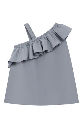 Детский хлопковый топ BRUNELLO CUCINELLI голубого цвета по цене 24950 руб., арт. BH127T007A | Фото 2 Детский хлопковый топ BRUNELLO CUCINELLI голубого цвета, арт. BH127T007A | Фото 2