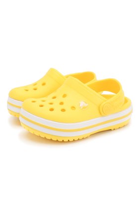 Детские сабо crocband clog k CROCS желтого цвета по цене 2600 руб., арт. 204537-7C1 | Фото 1 Детские сабо crocband clog k CROCS желтого цвета, арт. 204537-7C1 | Фото 1