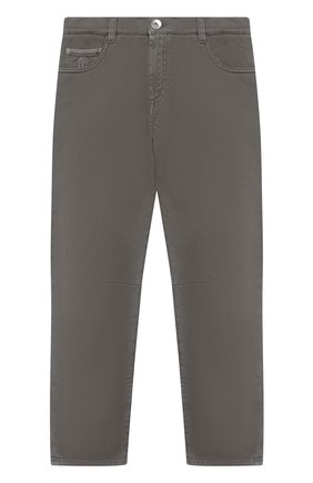 Детские джинсы BRUNELLO CUCINELLI хаки цвета по цене 25700 руб., арт. B0Y16D300C | Фото 1 Детские джинсы BRUNELLO CUCINELLI хаки цвета, арт. B0Y16D300C | Фото 1