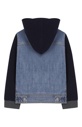 Детского джинсовая куртка BRUNELLO CUCINELLI синего цвета по цене 49950 руб., арт. B0Z370902A | Фото 2 Детского джинсовая куртка BRUNELLO CUCINELLI синего цвета, арт. B0Z370902A | Фото 2