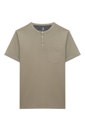Детская хлопковая футболка BRUNELLO CUCINELLI хаки цвета по цене 16150 руб., арт. B0B13T120B | Фото 1 Детская хлопковая футболка BRUNELLO CUCINELLI хаки цвета, арт. B0B13T120B | Фото 1