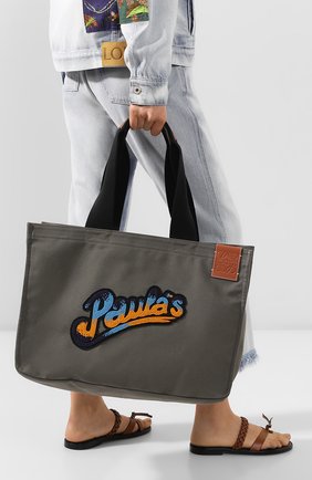Женская сумка-шопер loewe x paula's ibiza LOEWE хаки цвета по цене 66050 руб., арт. A716C67X05 | Фото 2 Женская сумка-шопер loewe x paula's ibiza LOEWE хаки цвета, арт. A716C67X05 | Фото 2