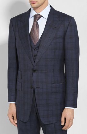 Мужской шерстяной костюм-тройка TOM FORD синего цвета по цене 448500 руб., арт. 0R6512/31AL43 | Фото 2 Мужской шерстяной костюм-тройка TOM FORD синего цвета, арт. 0R6512/31AL43 | Фото 2
