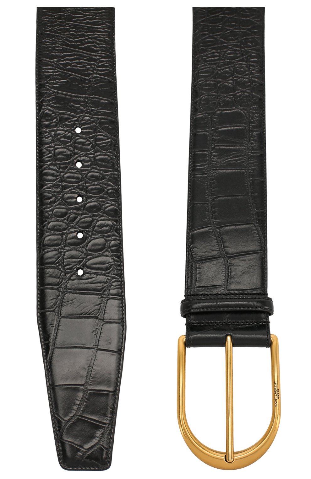 Женский кожаный ремень SAINT LAURENT черного цвета, арт. 619783/1SR0W | Фото 2 (Материал: Натуральная кожа)