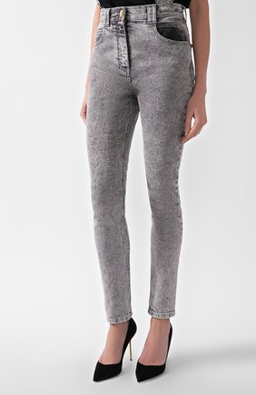 Женские джинсы BALMAIN серого цвета по цене 69950 руб., арт. UF15460/D056 | Фото 2 Женские джинсы BALMAIN серого цвета, арт. UF15460/D056 | Фото 2