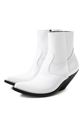 Женские кожаные ботильоны VETEMENTS белого цвета по цене 86150 руб., арт. WAH21BO226/2467 LEATHER | Фото 1 Женские кожаные ботильоны VETEMENTS белого цвета, арт. WAH21BO226/2467 LEATHER | Фото 1