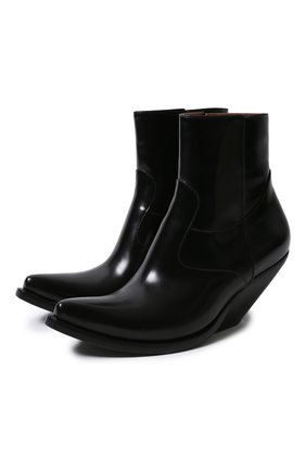 Женские кожаные ботильоны VETEMENTS черного цвета по цене 86150 руб., арт. WAH21BO226/2467 LEATHER | Фото 1 Женские кожаные ботильоны VETEMENTS черного цвета, арт. WAH21BO226/2467 LEATHER | Фото 1