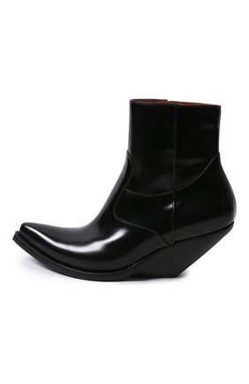 Женские кожаные ботильоны VETEMENTS черного цвета по цене 86150 руб., арт. WAH21BO226/2467 LEATHER | Фото 2 Женские кожаные ботильоны VETEMENTS черного цвета, арт. WAH21BO226/2467 LEATHER | Фото 2