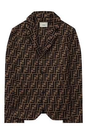 Детский хлопковый пиджак FENDI коричневого цвета по цене 46100 руб., арт. JMA184/A6A6/8A-12+ | Фото 1 Детский хлопковый пиджак FENDI коричневого цвета, арт. JMA184/A6A6/8A-12+ | Фото 1