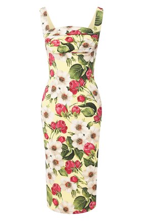 Женское шелковое платье DOLCE & GABBANA желтого цвета по цене 145000 руб., арт. F6I0LT/FSAZV | Фото 1 Женское шелковое платье DOLCE & GABBANA желтого цвета, арт. F6I0LT/FSAZV | Фото 1