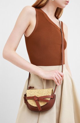 Женская сумка gate loewe x paula's ibiza LOEWE коричневого цвета по цене 96150 руб., арт. A650U62X10 | Фото 2 Женская сумка gate loewe x paula's ibiza LOEWE коричневого цвета, арт. A650U62X10 | Фото 2