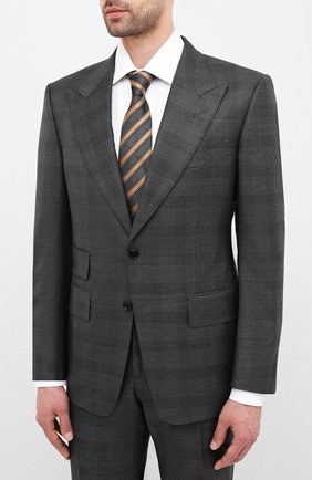 Мужской шерстяной костюм TOM FORD серого цвета по цене 313500 руб., арт. 0R6456/21AL43 | Фото 2 Мужской шерстяной костюм TOM FORD серого цвета, арт. 0R6456/21AL43 | Фото 2