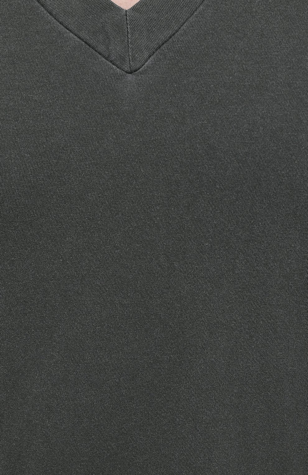Мужская хлопковая футболка JAMES PERSE хаки цвета, арт. MLJ3352 | Фото 5 (Принт: Без принта; Рукава: Короткие; Длина (для топов): Стандартные; Мужское Кросс-КТ: Футболка-одежда; Материал внешний: Хлопок; Стили: Кэжуэл)