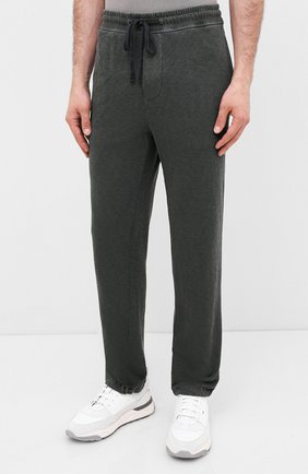 Мужские хлопковые брюки JAMES PERSE хаки цвета, арт. MXA1161 | Фото 3 (Длина (брюки, джинсы): Стандартные; Кросс-КТ: Спорт; Материал внешний: Хлопок)