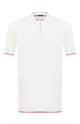 Мужское шелковое поло KITON белого цвета по цене 112000 руб., арт. UK600 | Фото 1 Мужское шелковое поло KITON белого цвета, арт. UK600 | Фото 1 (Материал внешний: Шелк; Рукава: Короткие; Длина (для топов): Стандартные; Застежка: Молния; Кросс-КТ: Трикотаж)