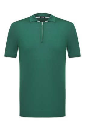Мужское шелковое поло KITON зеленого цвета по цене 112000 руб., арт. UK600 | Фото 1 Мужское шелковое поло KITON зеленого цвета, арт. UK600 | Фото 1 (Материал внешний: Шелк; Рукава: Короткие; Длина (для топов): Стандартные; Застежка: Молния; Кросс-КТ: Трикотаж)