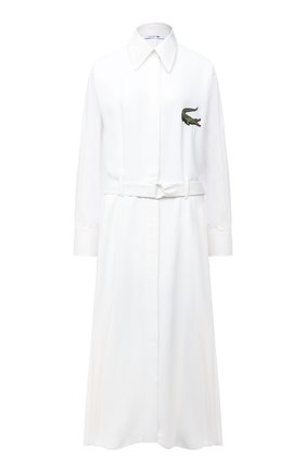 Женское платье с поясом LACOSTE белого цвета по цене 66980 руб., арт. EF7446 | Фото 1 Женское платье с поясом LACOSTE белого цвета, арт. EF7446 | Фото 1