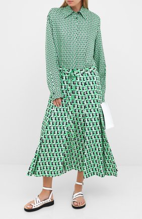 Женское платье с поясом LACOSTE зеленого цвета по цене 44980 руб., арт. EF6641 | Фото 2 Женское платье с поясом LACOSTE зеленого цвета, арт. EF6641 | Фото 2